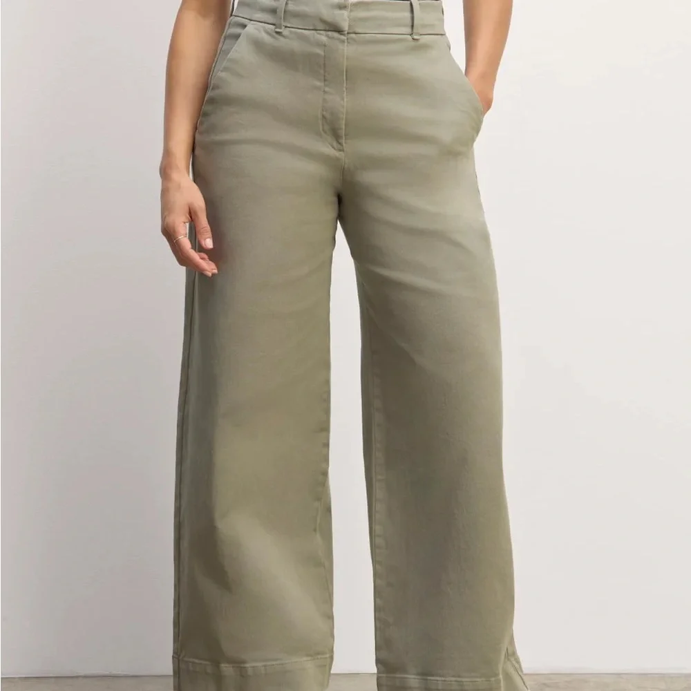 Everlane Olive Wide Leg Pants - Picture 2 of 8